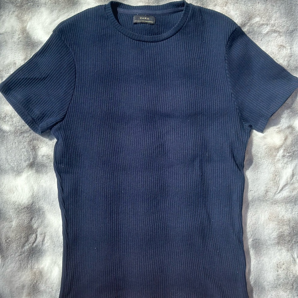 Zara ribbed Knit t-shirt🐥